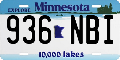MN license plate 936NBI