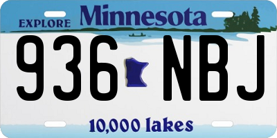MN license plate 936NBJ