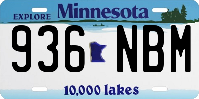 MN license plate 936NBM