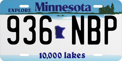 MN license plate 936NBP