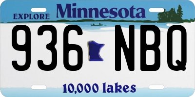 MN license plate 936NBQ