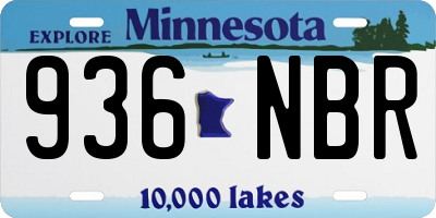 MN license plate 936NBR