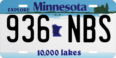 MN license plate 936NBS