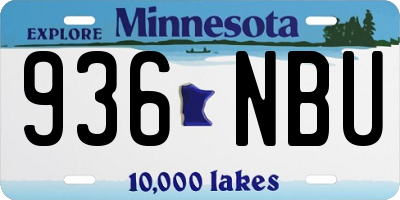 MN license plate 936NBU