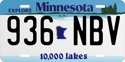 MN license plate 936NBV