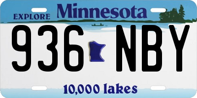 MN license plate 936NBY