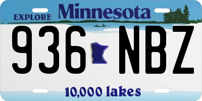 MN license plate 936NBZ