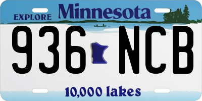 MN license plate 936NCB