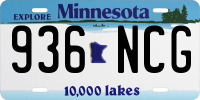 MN license plate 936NCG