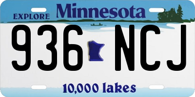 MN license plate 936NCJ