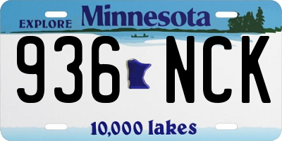 MN license plate 936NCK