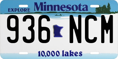 MN license plate 936NCM