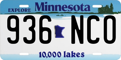 MN license plate 936NCO