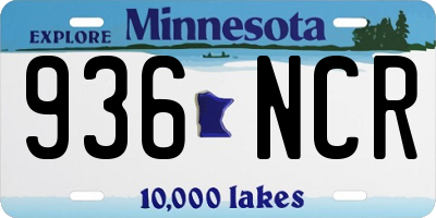 MN license plate 936NCR