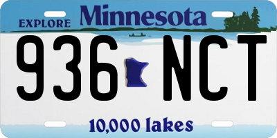 MN license plate 936NCT