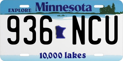MN license plate 936NCU