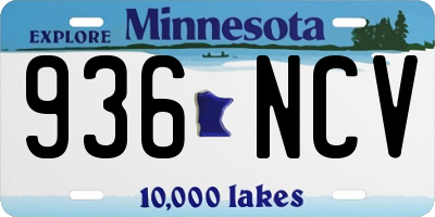 MN license plate 936NCV