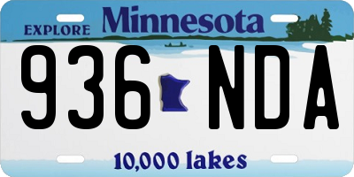 MN license plate 936NDA