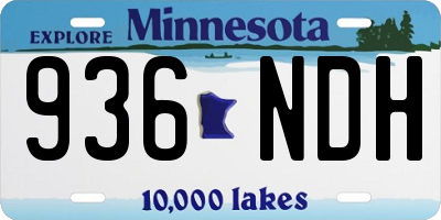 MN license plate 936NDH