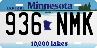 MN license plate 936NMK