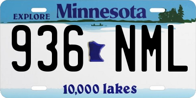 MN license plate 936NML