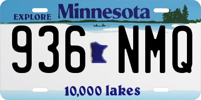 MN license plate 936NMQ