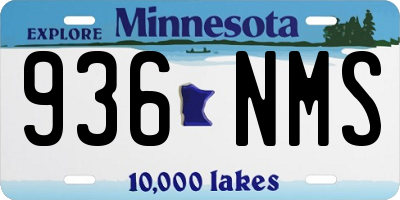 MN license plate 936NMS