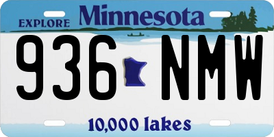 MN license plate 936NMW
