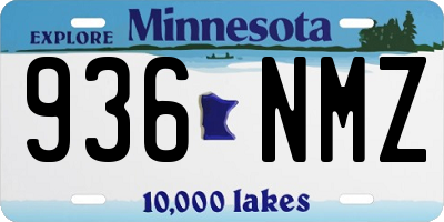 MN license plate 936NMZ