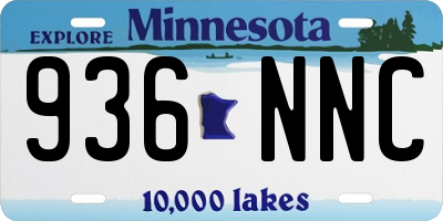 MN license plate 936NNC