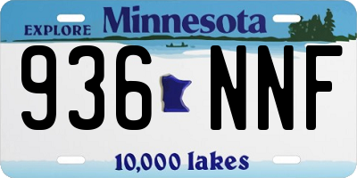 MN license plate 936NNF