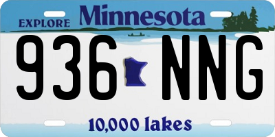 MN license plate 936NNG