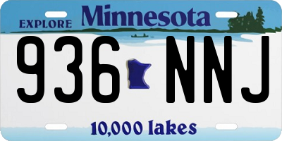 MN license plate 936NNJ