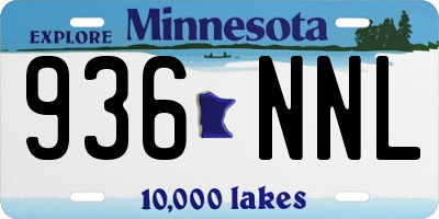 MN license plate 936NNL