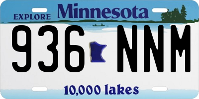 MN license plate 936NNM