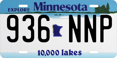 MN license plate 936NNP