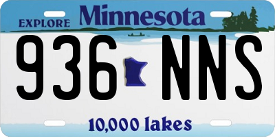 MN license plate 936NNS
