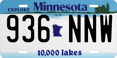 MN license plate 936NNW