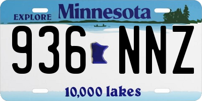 MN license plate 936NNZ
