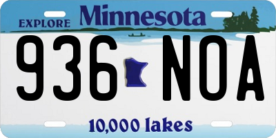 MN license plate 936NOA