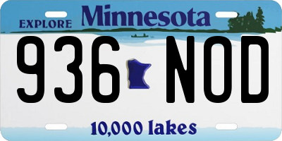 MN license plate 936NOD