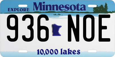 MN license plate 936NOE
