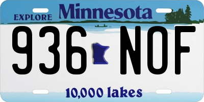 MN license plate 936NOF