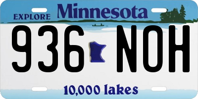 MN license plate 936NOH
