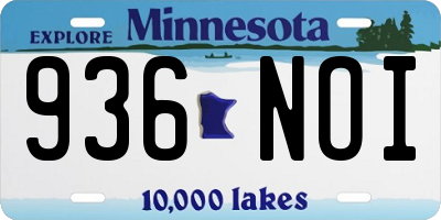 MN license plate 936NOI