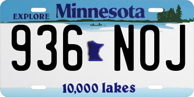 MN license plate 936NOJ