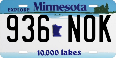 MN license plate 936NOK