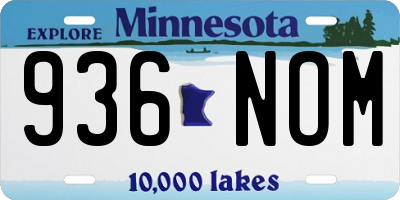 MN license plate 936NOM