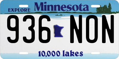 MN license plate 936NON