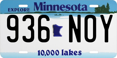 MN license plate 936NOY